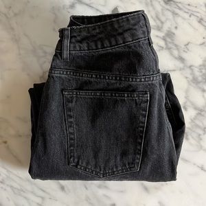 ASOS black high rise mom jeans
